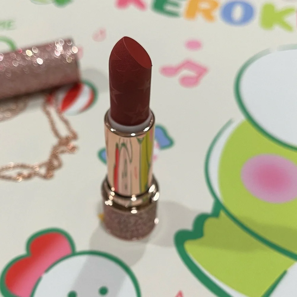 Red Lipstick in a Glittery Pink Tube with a Mirror Heart on Top - NIB - Picture 7 of 16